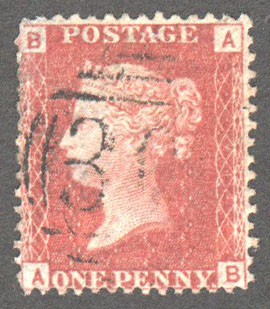 Great Britain Scott 33 Used Plate 71 - AB - Click Image to Close